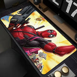 Tapis de souris xxl marvel deadpool rouge et noir avec illustration vibrante stabilité parfaite pour gamers