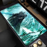 Tapis souris xxl world of warcraft roi liche avec illustration détaillée roi liche armuré et épée bleue lumineuse