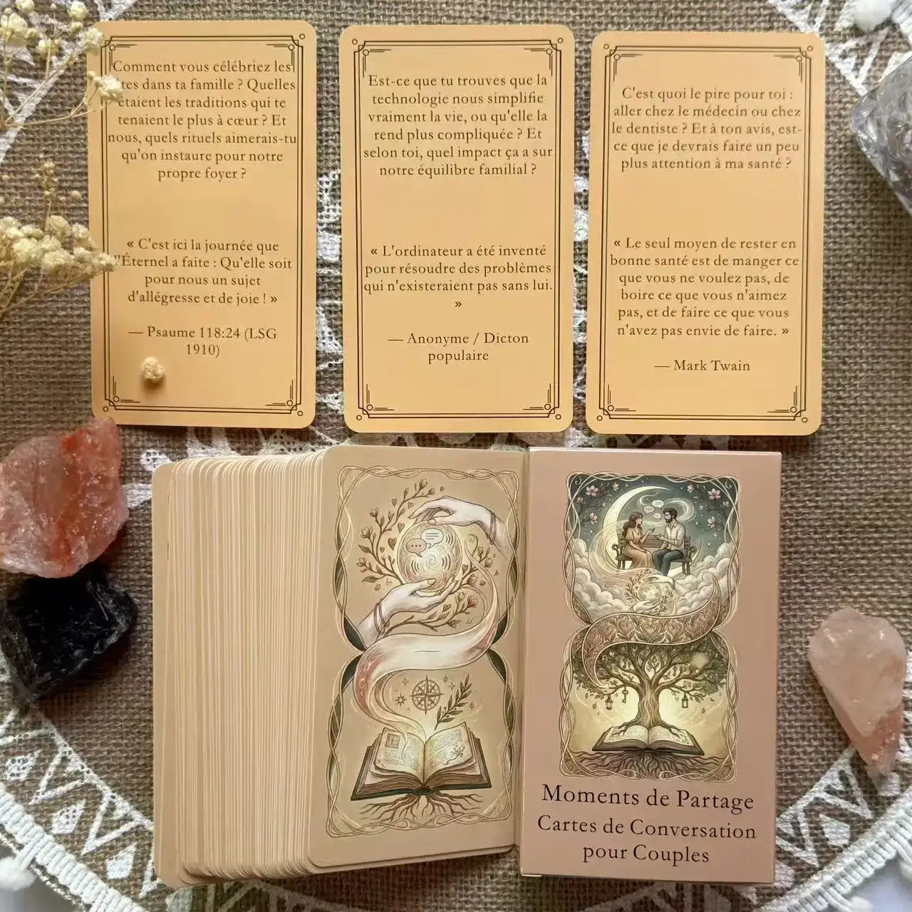 French Tarot Cards Couple Conversation