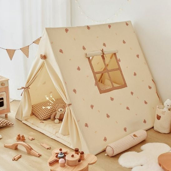 Children's beige play tent