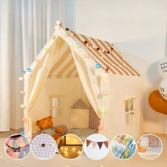 tente-enfant-maison-rayee-tipi-avec-decoration