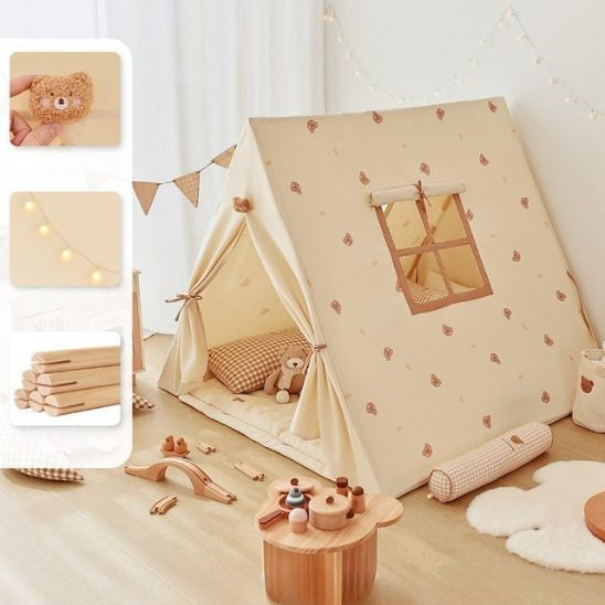 Children's beige play tent