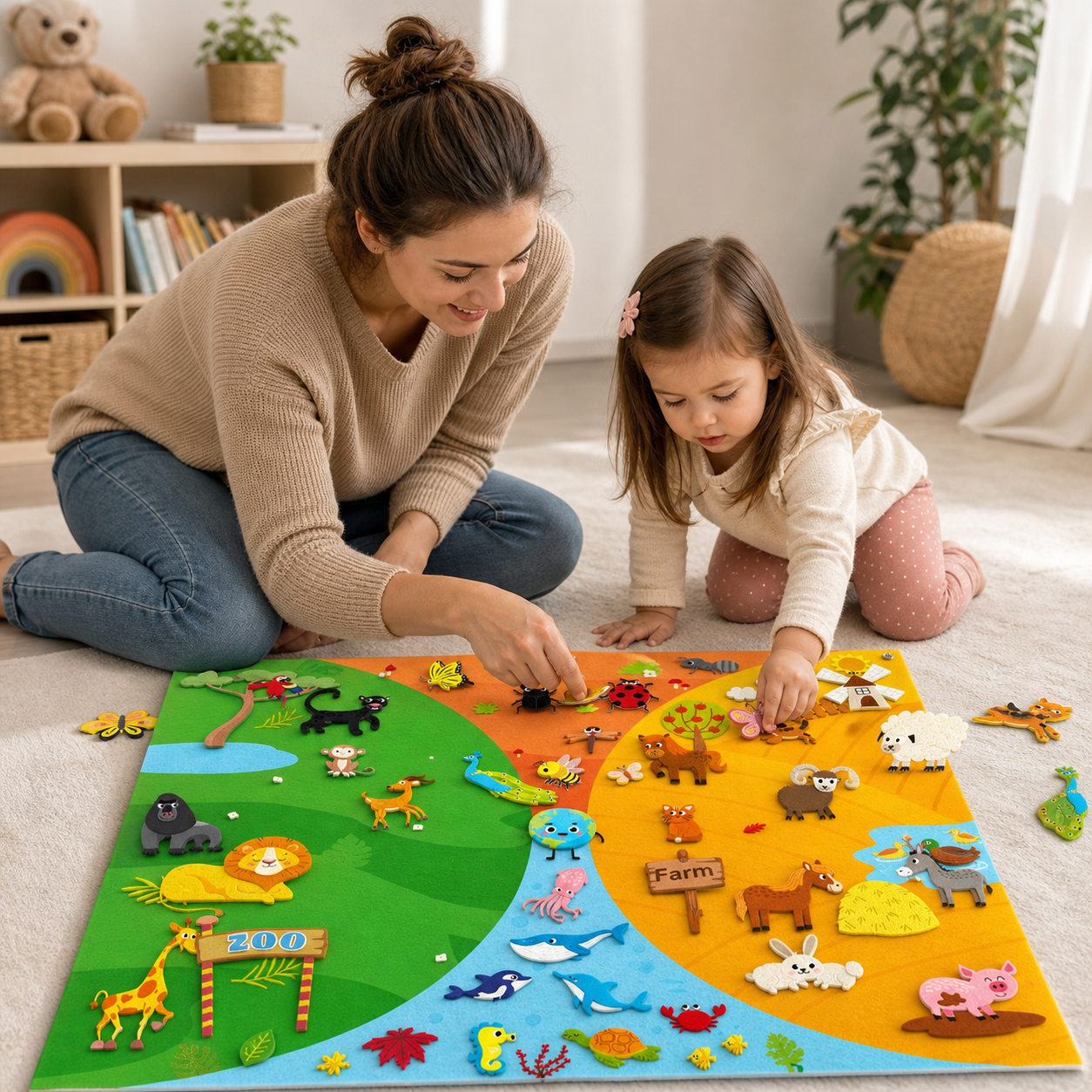 KIDS NATURE - Felt Montessori educational animal game