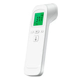 Thermomètre frontal infrarouge blanc avec écran rétro-éclairé tricolore pour bébé et adultes affichant la température