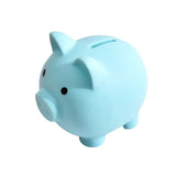 Tirelire cochon 9cm en céramique bleu clair avec yeux noirs et fente sur le dos compagnon idéal pour enfant