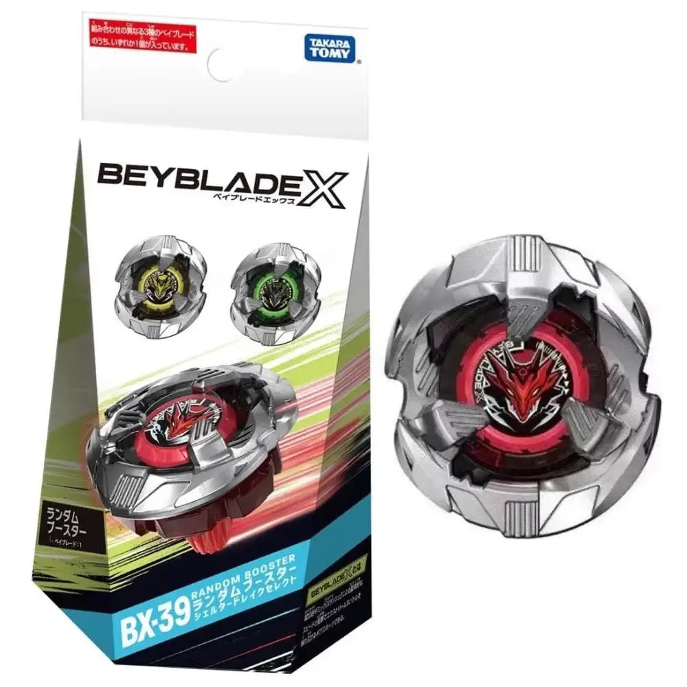 Toupie beyblade x bx-39 shelter drake argent et rouge avec dragon féroce pour une résistance accrue