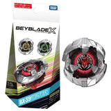 Toupie beyblade x bx-39 shelter drake argent et rouge avec dragon féroce pour une résistance accrue