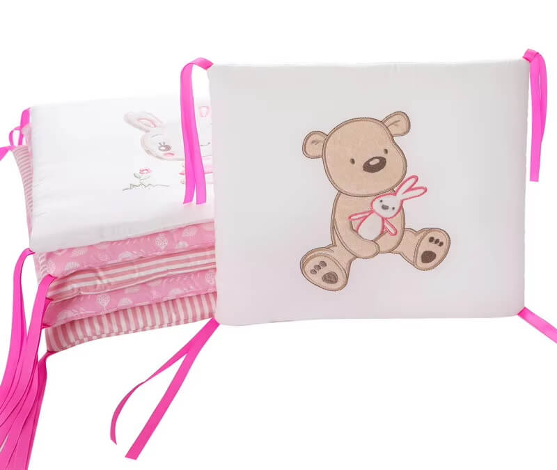 Baby cot bumper rabbit bear