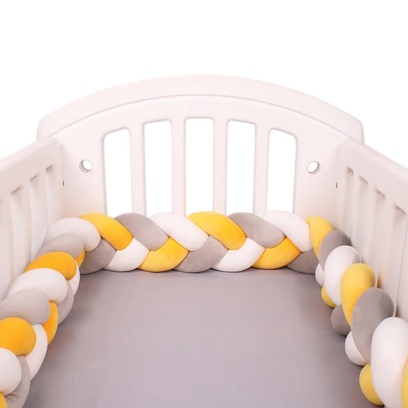 Tour de lit tressé Gris Blanc Jaune - Estherbebe - Esther