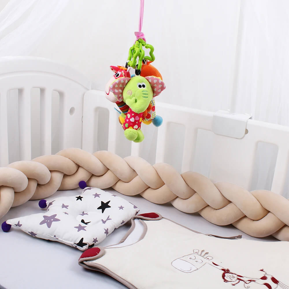Braided cot bumper - Beige braided cot bumper - Estherbebe