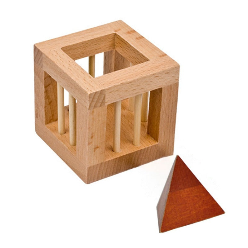 Casse-tête en Bois Triangle en Cage