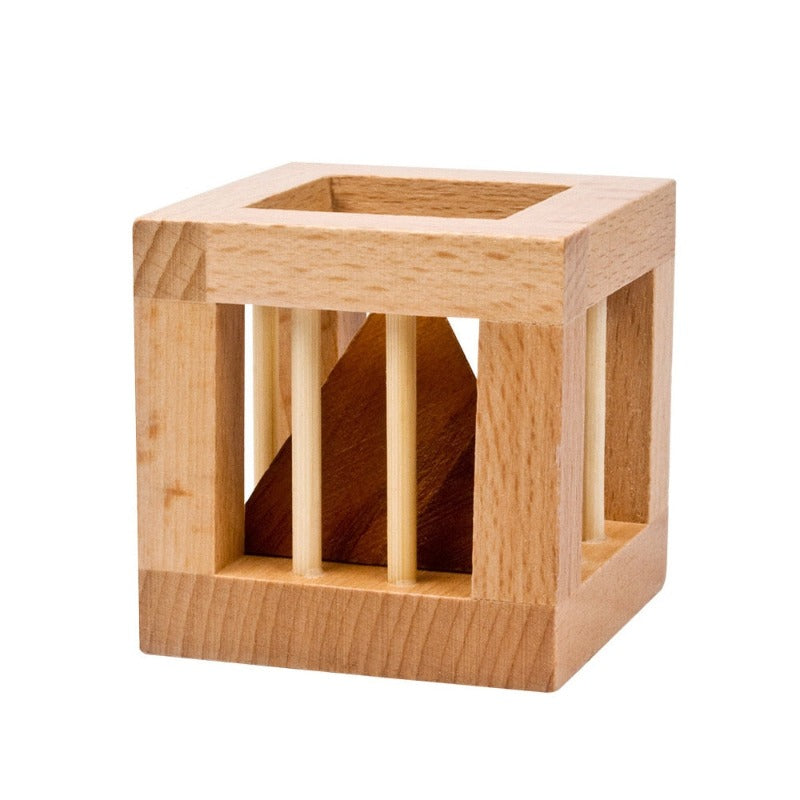 Casse-tête en Bois Triangle en Cage