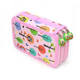 Trousse xl forêt hibou rose avec motif forêt ludique incluant arbres colorés hiboux et étoiles parfaite pour rangement