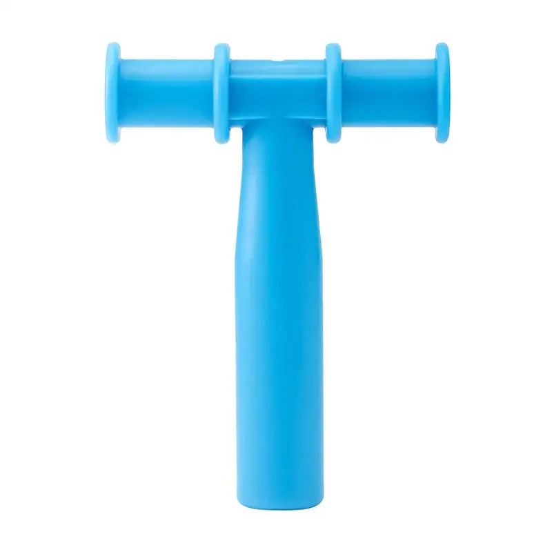 Tube de mastication anti stress bleu en plastique avec manches cylindriques jouet sensoriel pour poussées dentaires