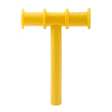 Tube de mastication anti stress pour enfant en plastique jaune, jouet sensoriel pour gencives douloureuses et poussées dentaires