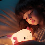 Rechargeable Pink Silicone Axolotl Night Light for Children