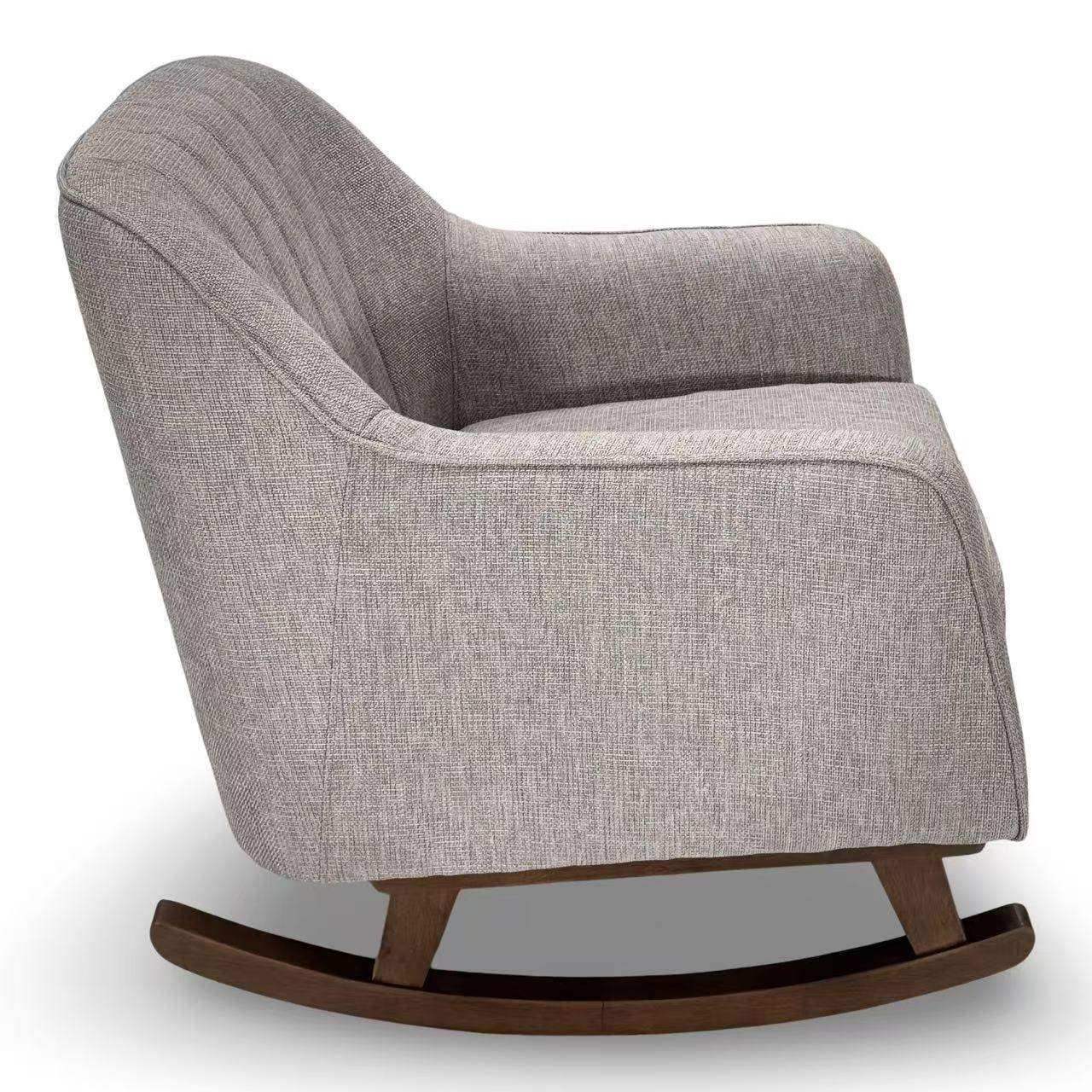 Sedia a dondolo per cameretta Bristam - Grigio e noce