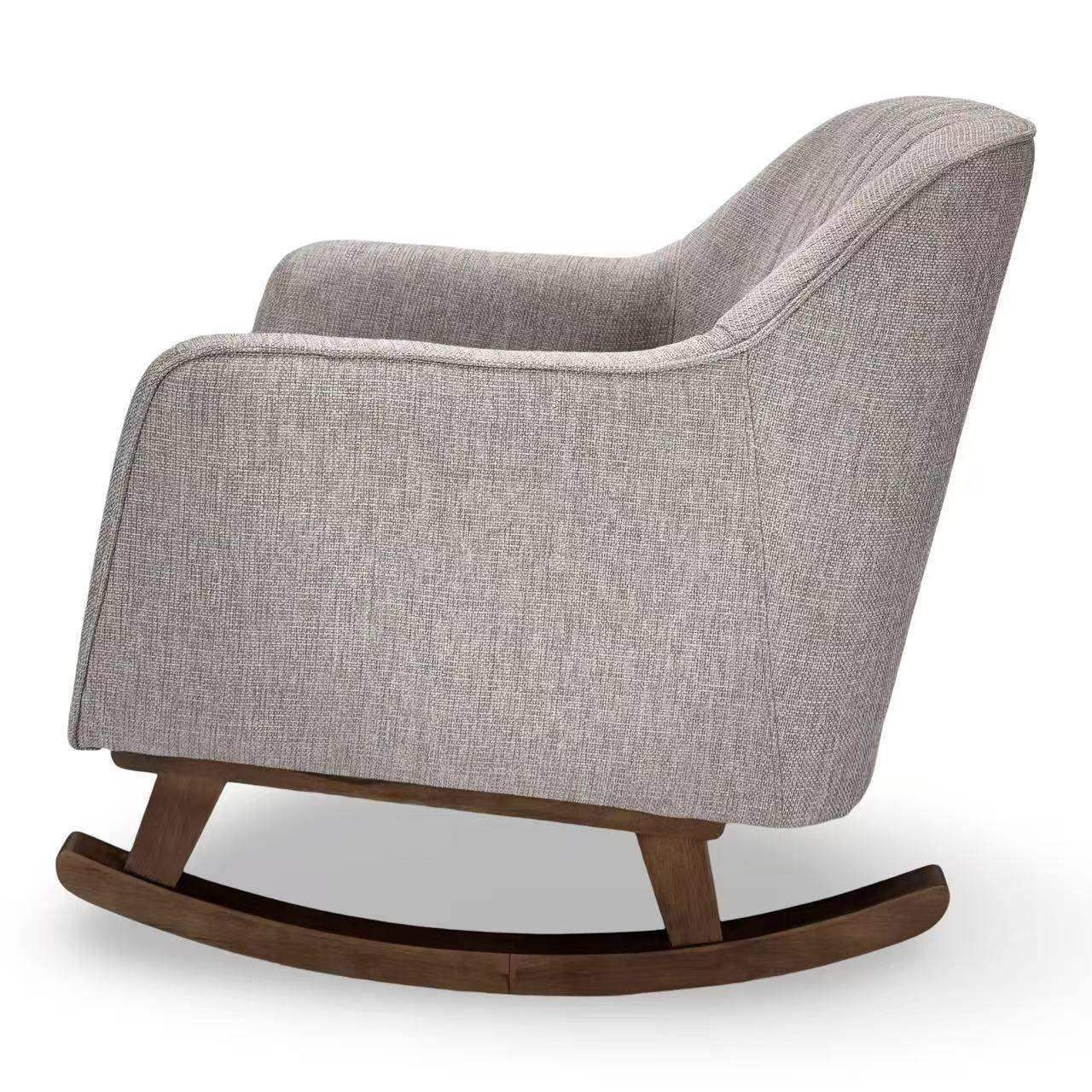 Sedia a dondolo per cameretta Bristam - Grigio e noce
