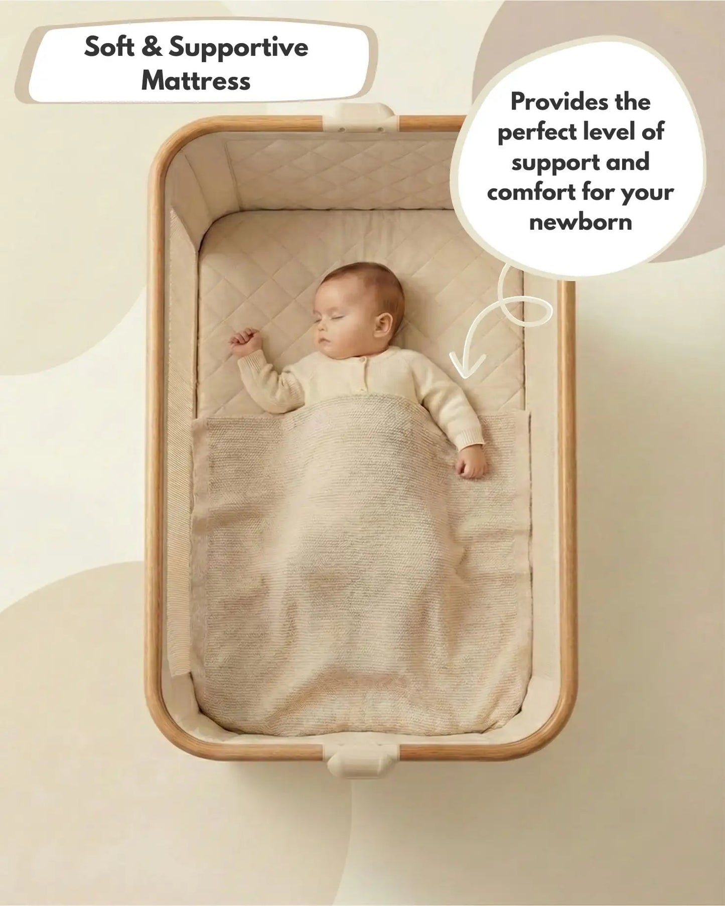 Culla Sona Comodino e Rilassamento Sorvegliato - Beige