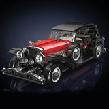 Voiture ancienne en briques rouge et noire lego technic magnifique réplique des marques leaders vintage