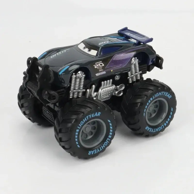 Voiture disney cars grande roue tout-terrain avec monster truck noir et violet pneus lightyear pour aventures hors-piste