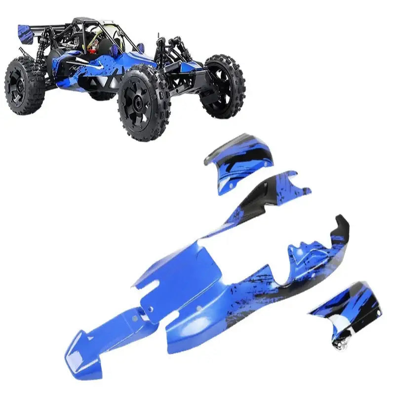 Corps en plastique bleu et noir pour voiture télécommandée essence adulte rc racing off-road buggy