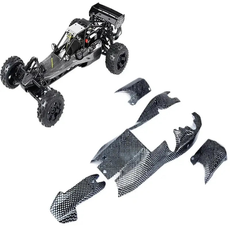 Voiture télécommandée adulte rc racing essence avec kit carrosserie noir en fibre de carbone pour buggy tout-terrain