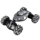 Voiture télécommandée déformable noire et grise en forme de main robotique avec doigts articulés pour stunt stunt télécommandée déformable