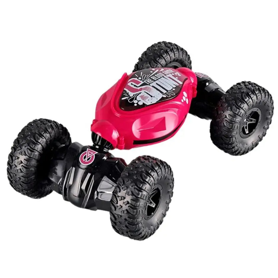 Voiture télécommandée déformable stunt rouge et noire avec pneus tout-terrain pour speed stunt télécommandée