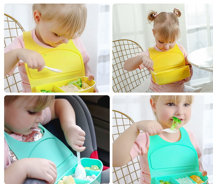 Premium Waterproof 3D Bib (Crumb Catcher Anti-Mess)