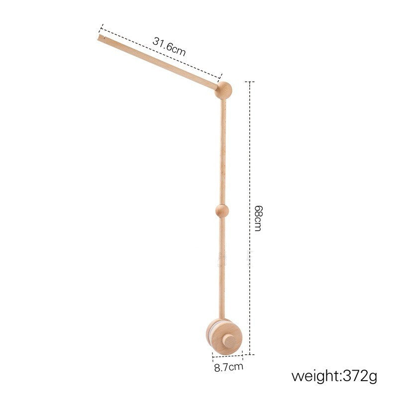 Braccio per giostrina in legno di faggio premium e supporto per tettuccio (montaggio universale per lettino)