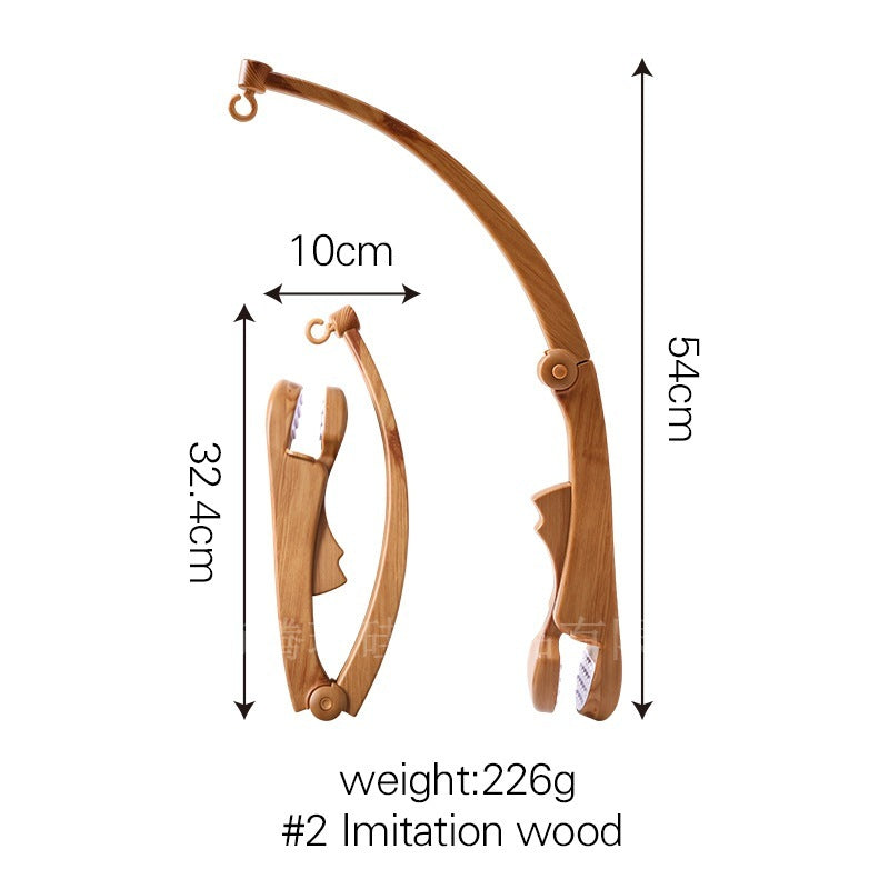 Braccio per giostrina in legno di faggio premium e supporto per tettuccio (montaggio universale per lettino)
