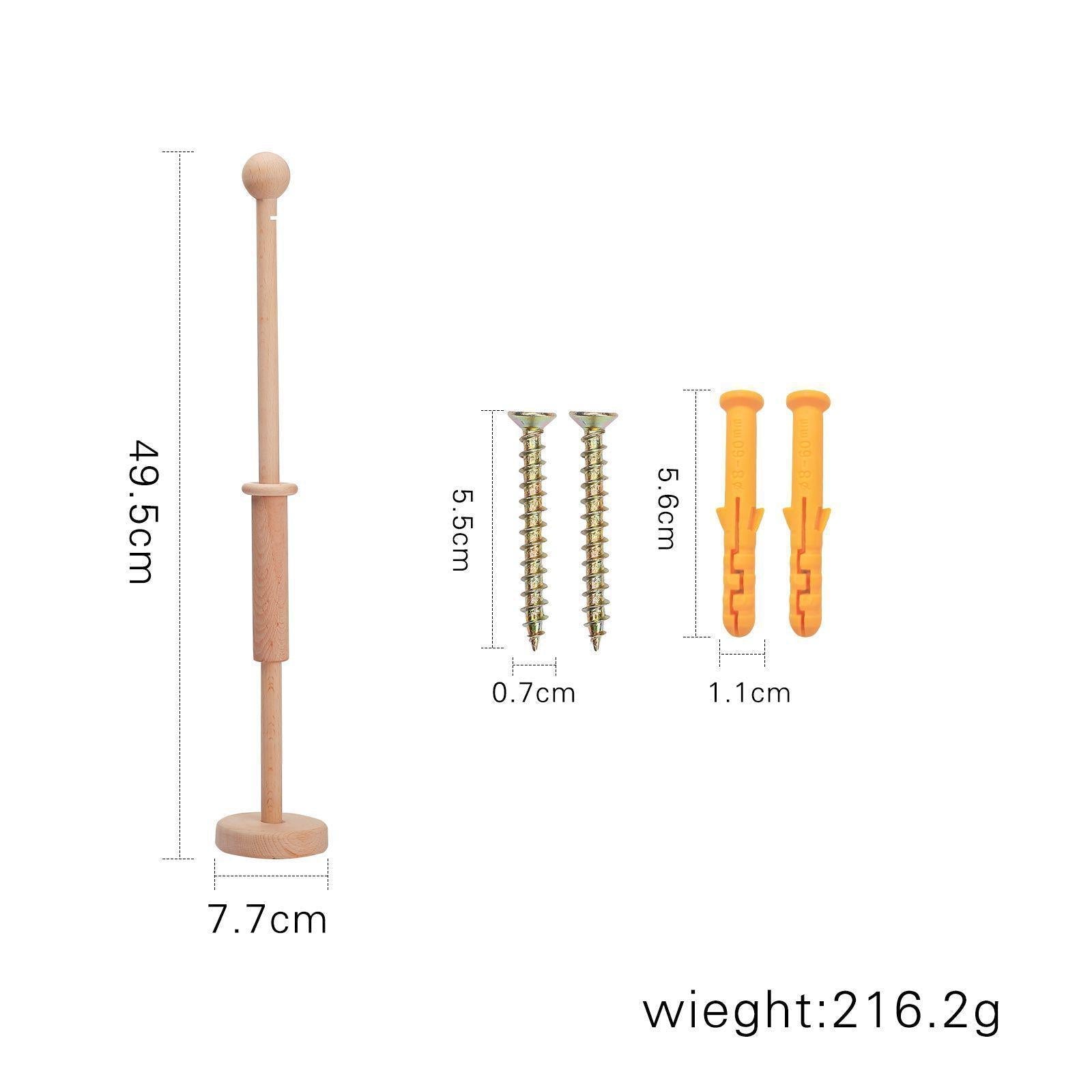Braccio per giostrina in legno di faggio premium e supporto per tettuccio (montaggio universale per lettino)