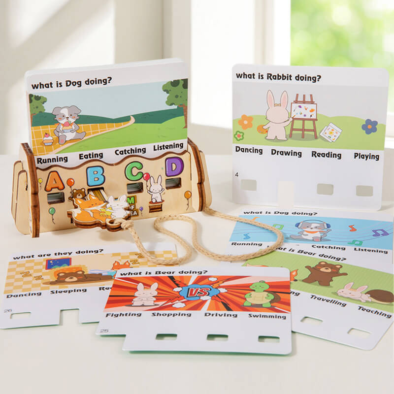 Ensemble de Cartes d'Épellation et de Lettres en Bois (Jouet de Langage Montessori)