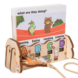 Ensemble de Cartes d'Épellation et de Lettres en Bois (Jouet de Langage Montessori)