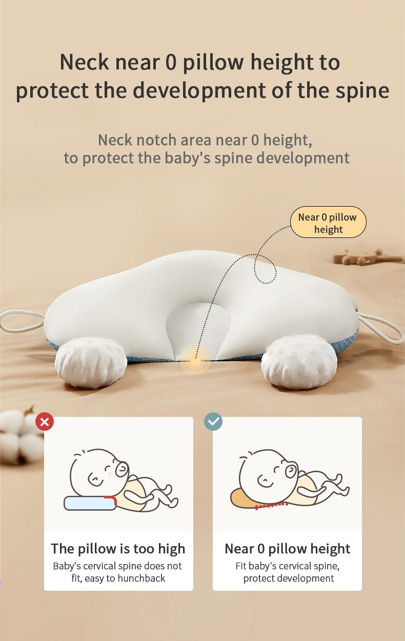 Cuscino Ergonomico per Neonati in Cotone Biologico PureRest™